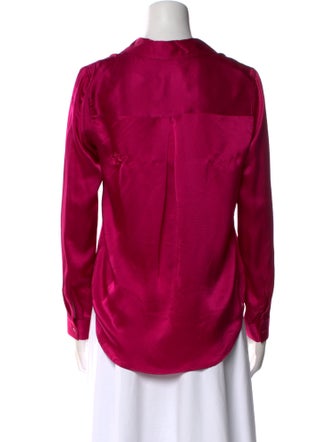 L'Agence Silk Long Sleeve Button-Up Top