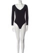 L'Agence V-Neck Long Sleeve Bodysuit