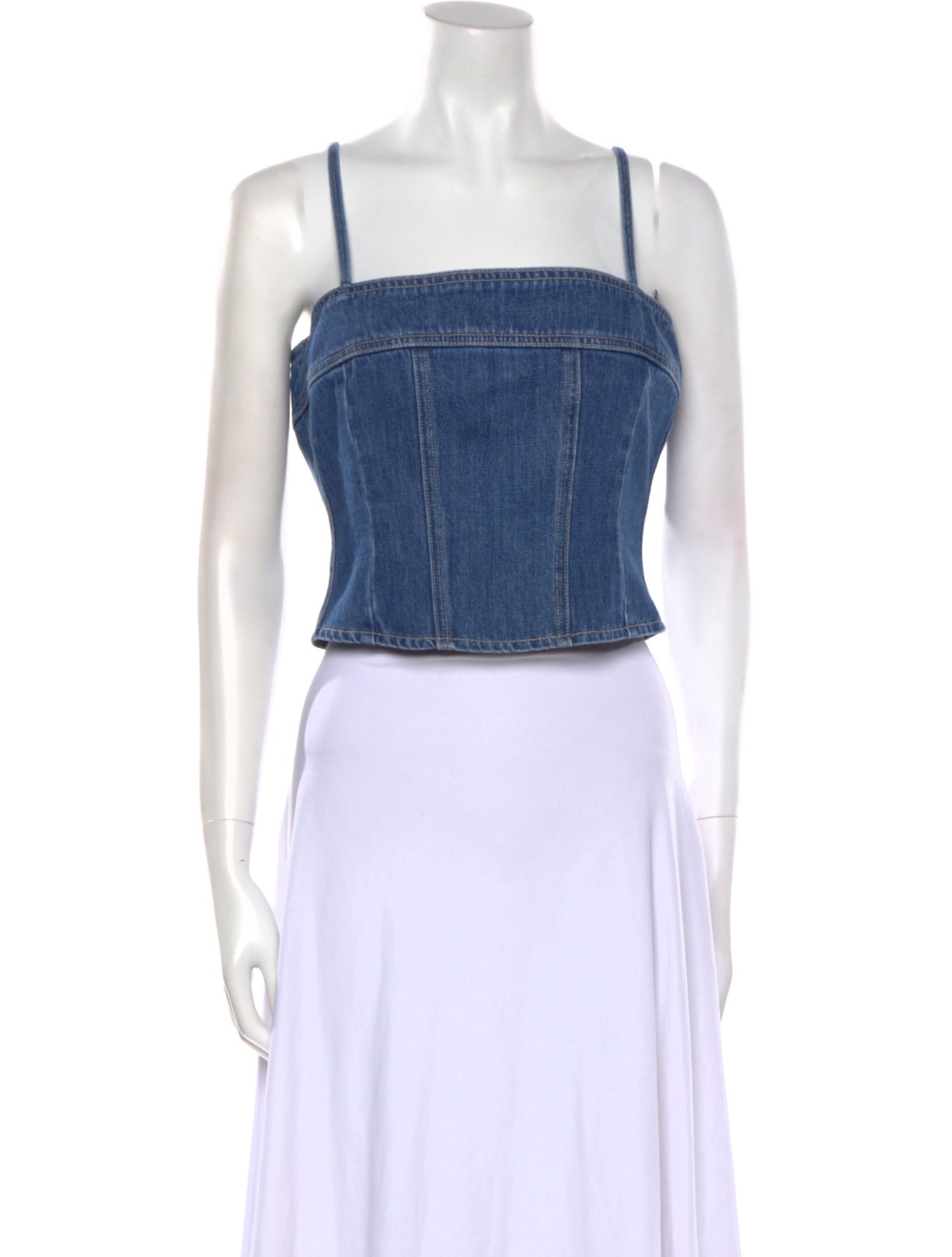 L'Agence Square Neckline Sleeveless Crop Top w/ Tags