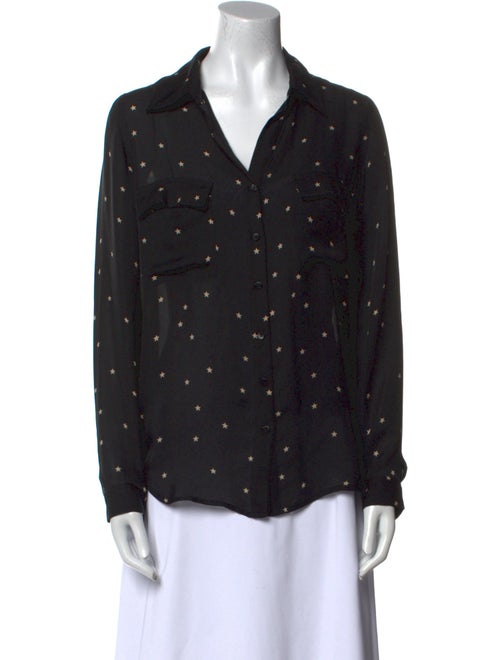 L'Agence Silk Printed Button-Up Top