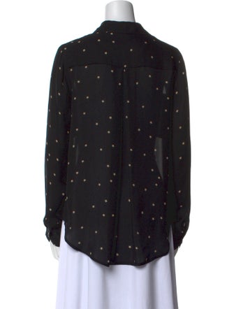 L'Agence Silk Printed Button-Up Top
