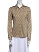 L'Agence Printed Long Sleeve Button-Up Top