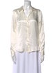 L'Agence Silk V-Neck Button-Up Top