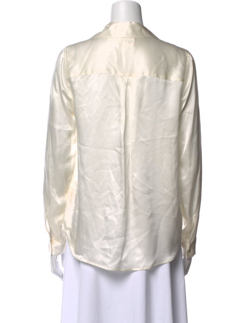 L'Agence Silk V-Neck Button-Up Top