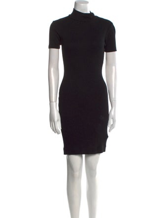 L'Agence Mock Neck Knee-Length Dress