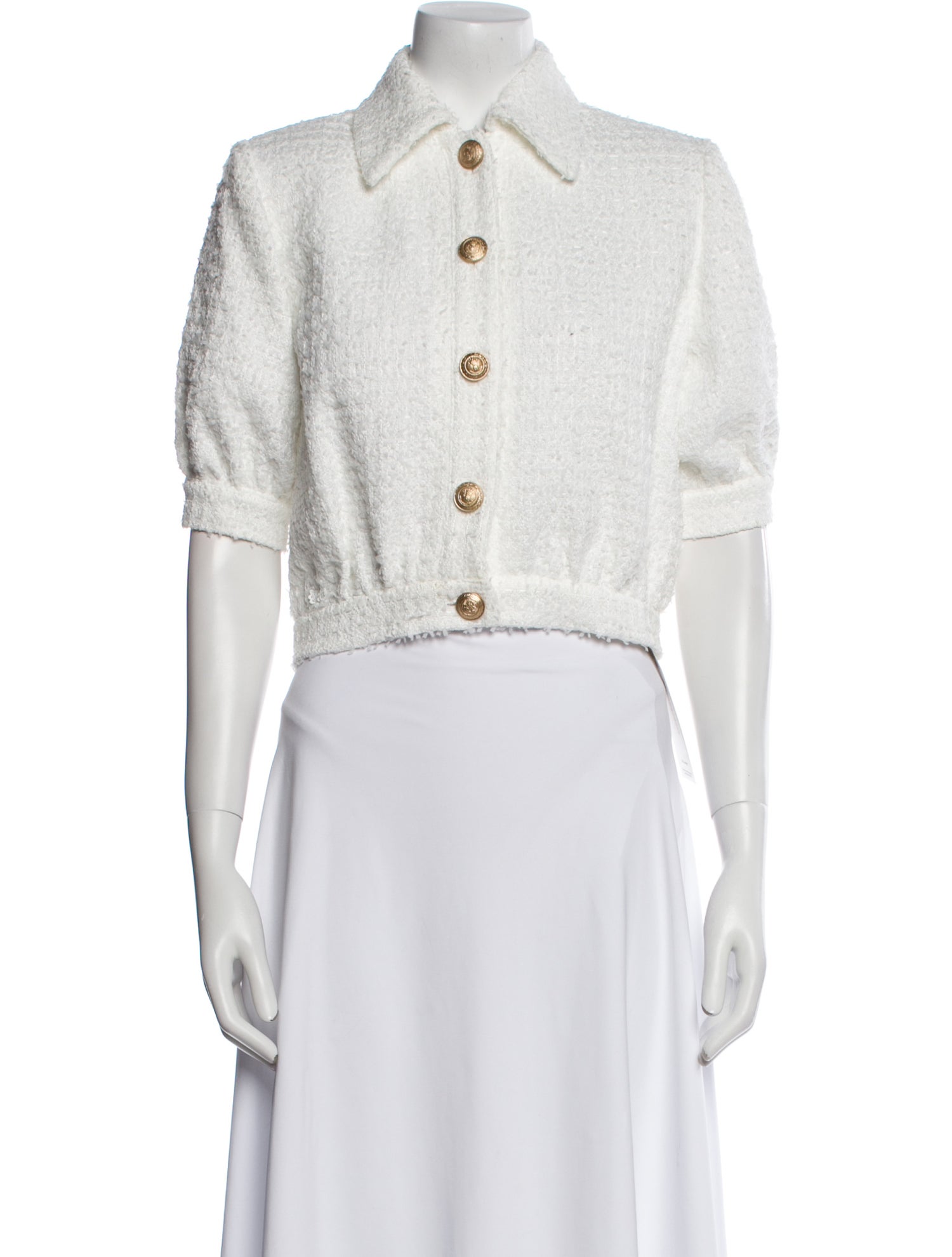 L'Agence Tweed Pattern Denim Jacket