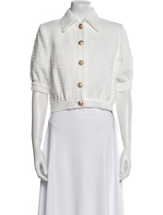 L'Agence Tweed Pattern Denim Jacket