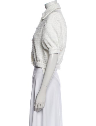 L'Agence Tweed Pattern Denim Jacket