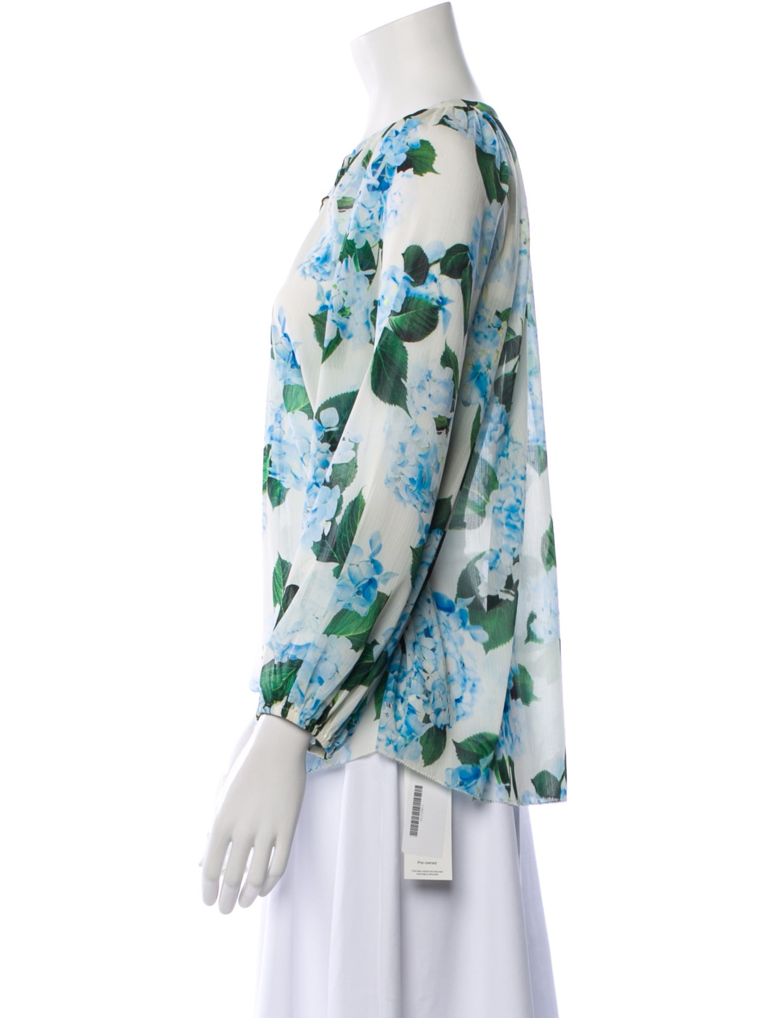 L'Agence Floral Print V-Neck Blouse