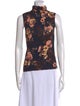L'Agence Floral Print Turtleneck Top