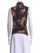 L'Agence Floral Print Turtleneck Top
