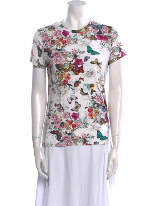 L'Agence Floral Print Crew Neck T-Shirt