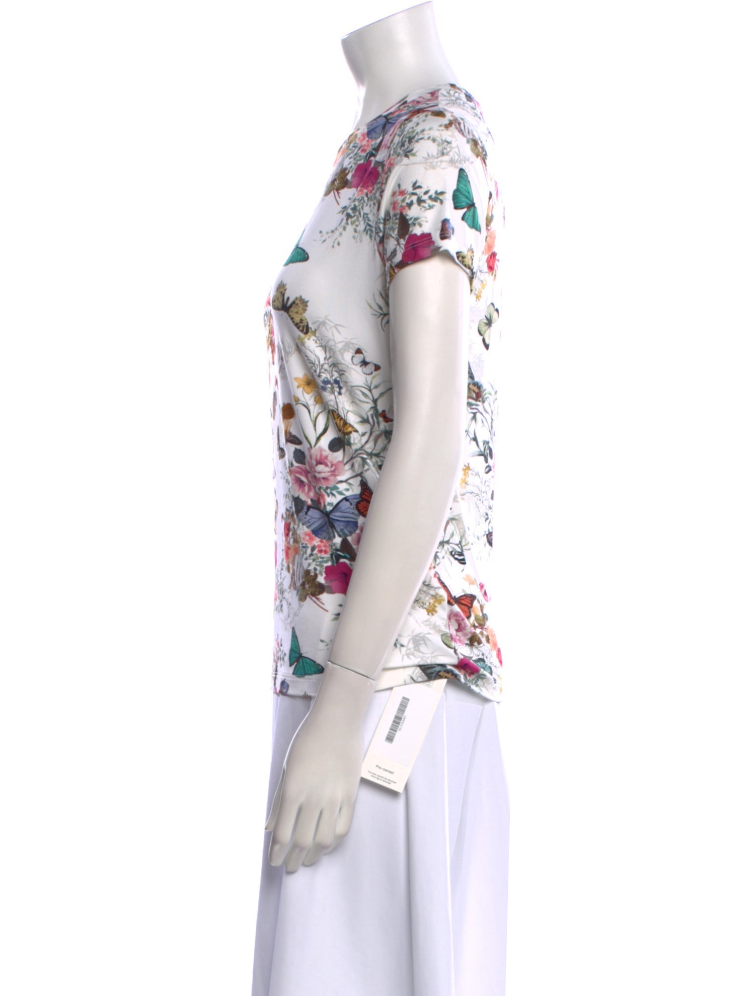 L'Agence Floral Print Crew Neck T-Shirt