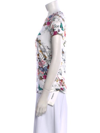 L'Agence Floral Print Crew Neck T-Shirt