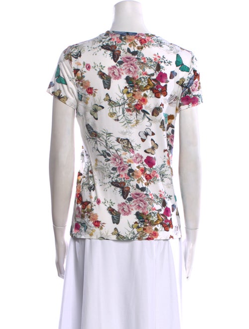 L'Agence Floral Print Crew Neck T-Shirt