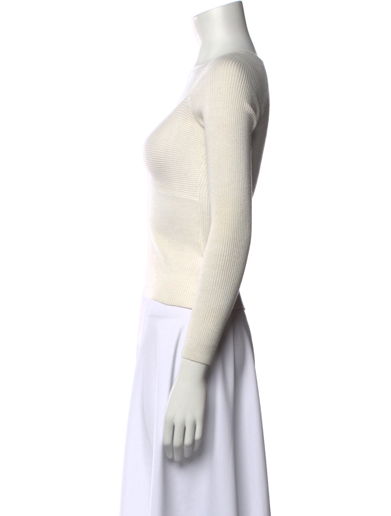 L'Agence V-Neck Long Sleeve Crop Top