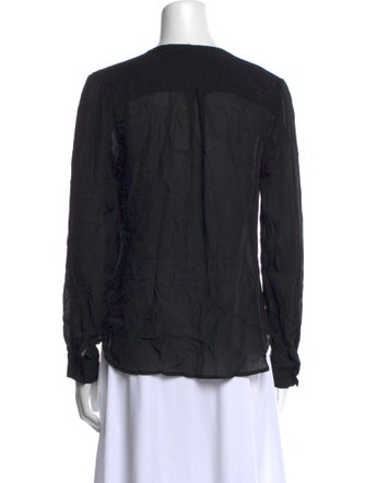 L'Agence Silk V-Neck Button-Up Top