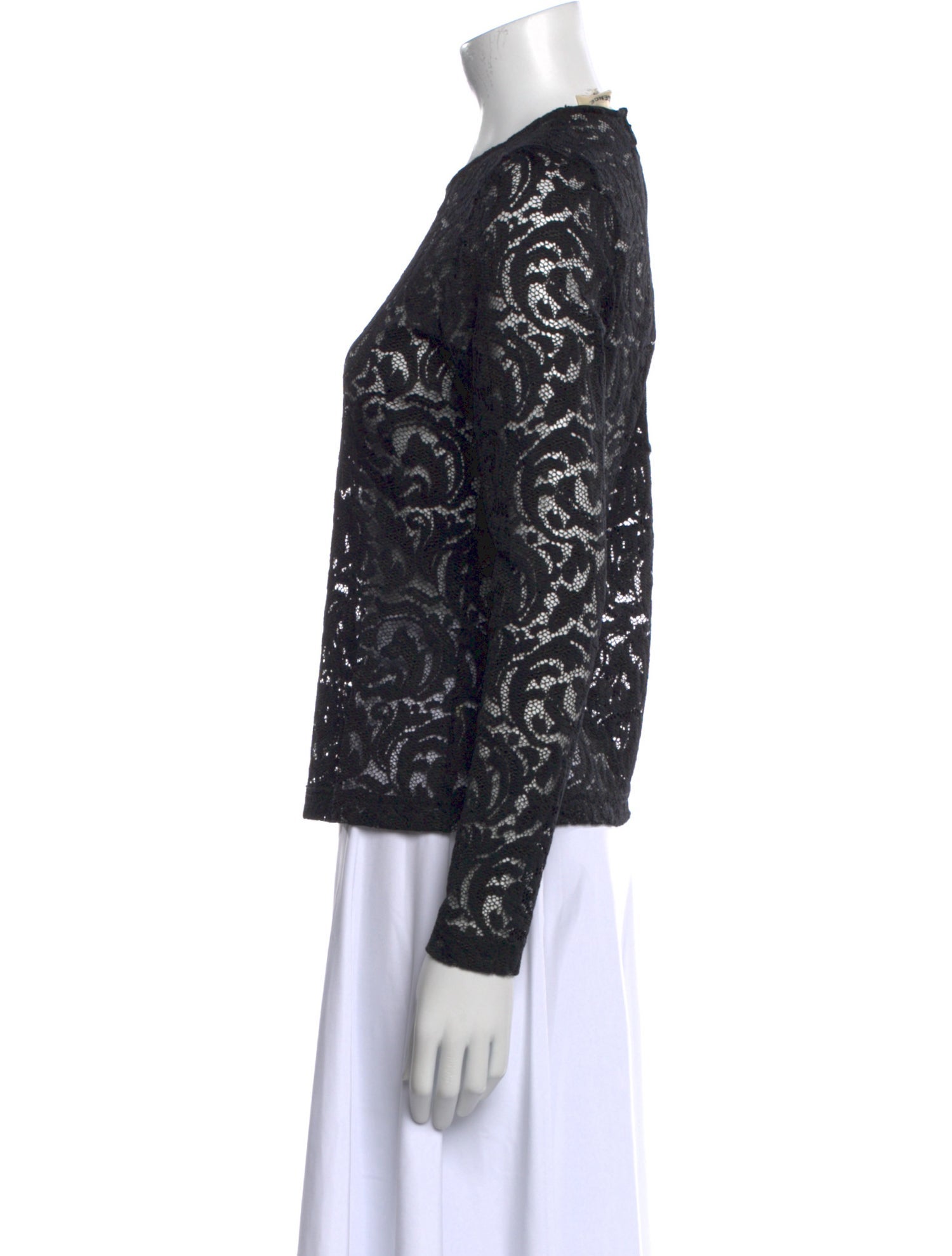 L'Agence Lace Pattern Crew Neck Sweatshirt