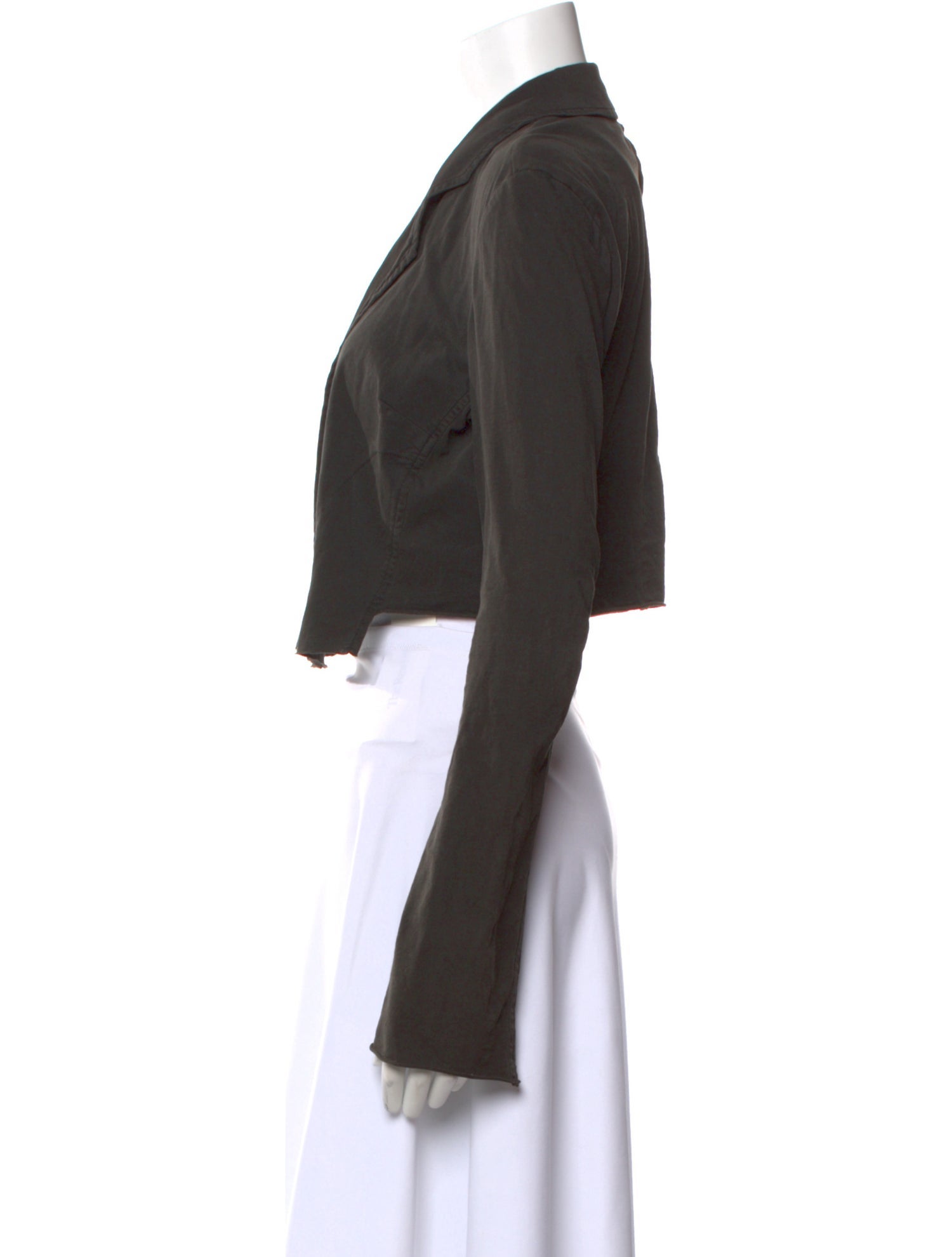 L'Agence Silk V-Neck Crop Top