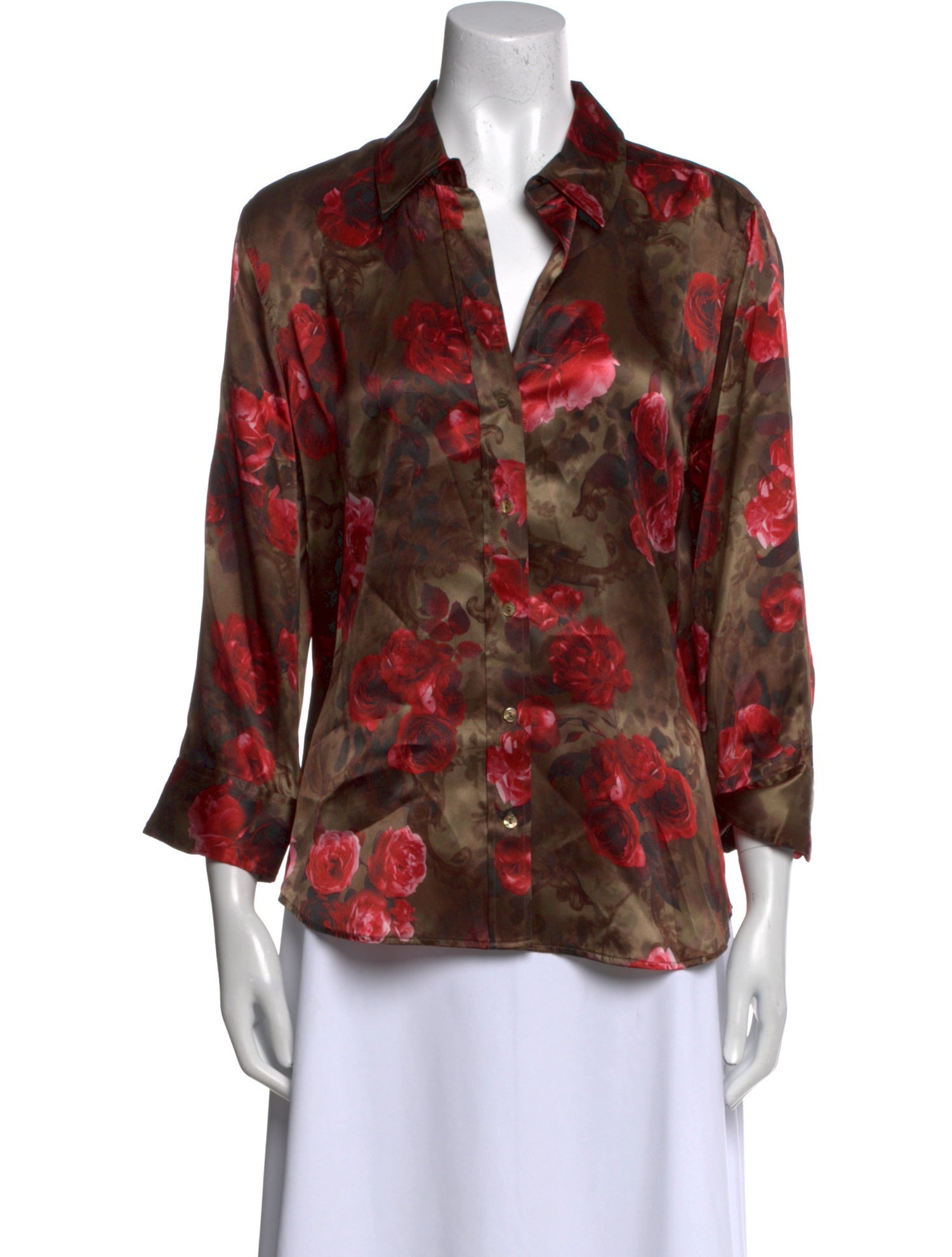 L'Agence Silk Floral Print Blouse