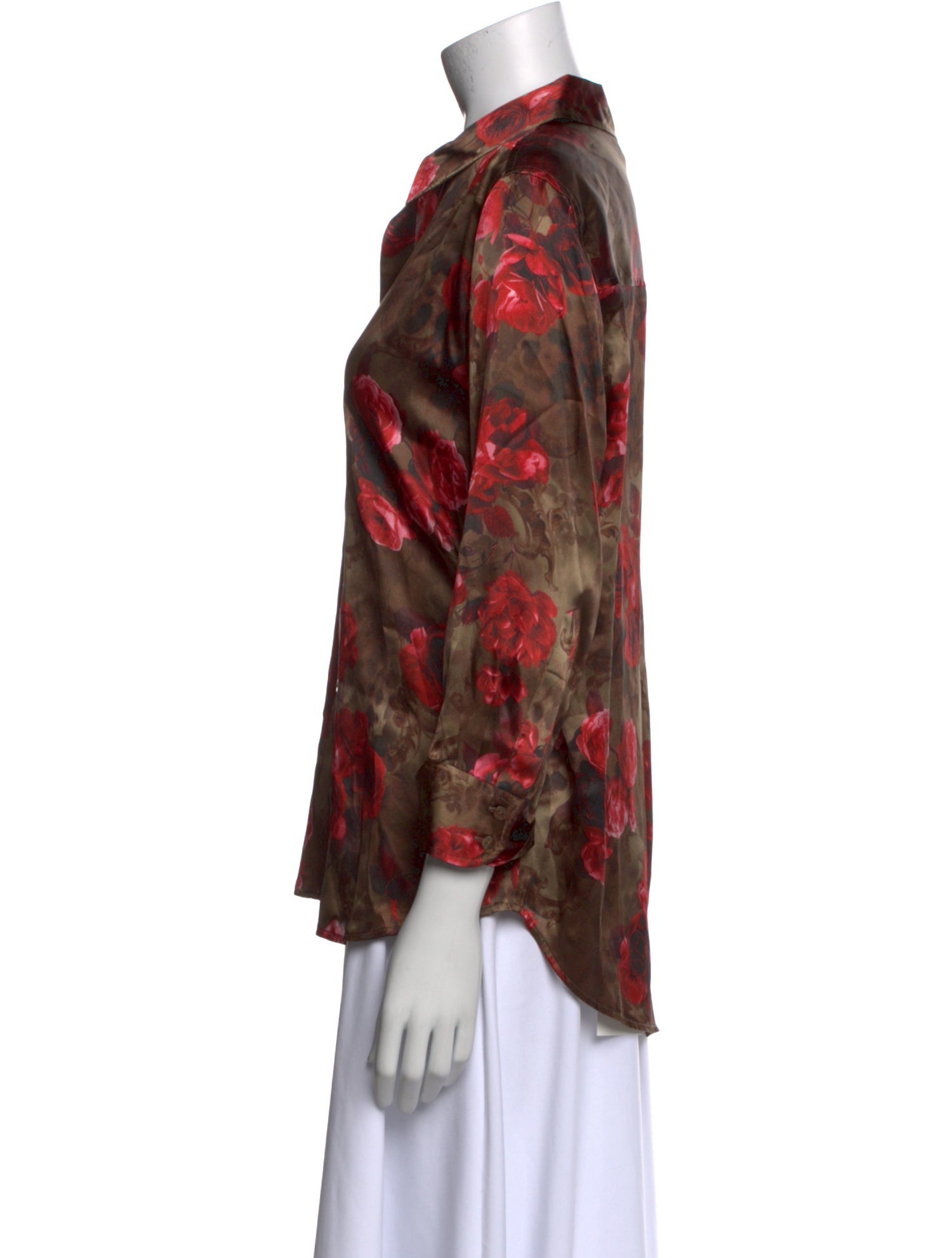 L'Agence Silk Floral Print Blouse