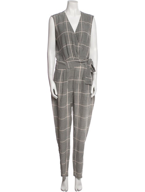 L'Agence Silk Plaid Print Jumpsuit