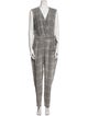 L'Agence Silk Plaid Print Jumpsuit
