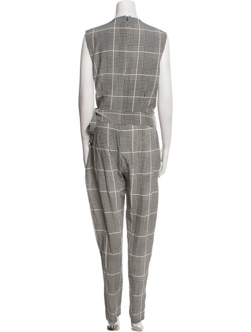 L'Agence Silk Plaid Print Jumpsuit