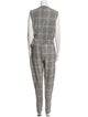 L'Agence Silk Plaid Print Jumpsuit
