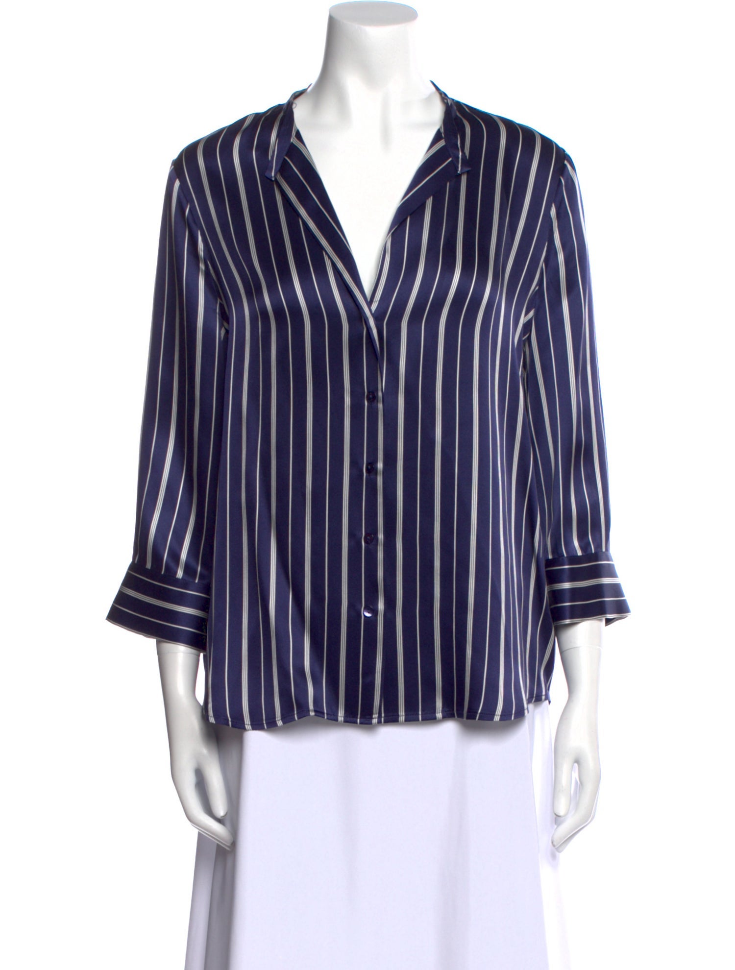 L'Agence Silk Striped Blouse