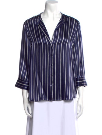 L'Agence Silk Striped Blouse