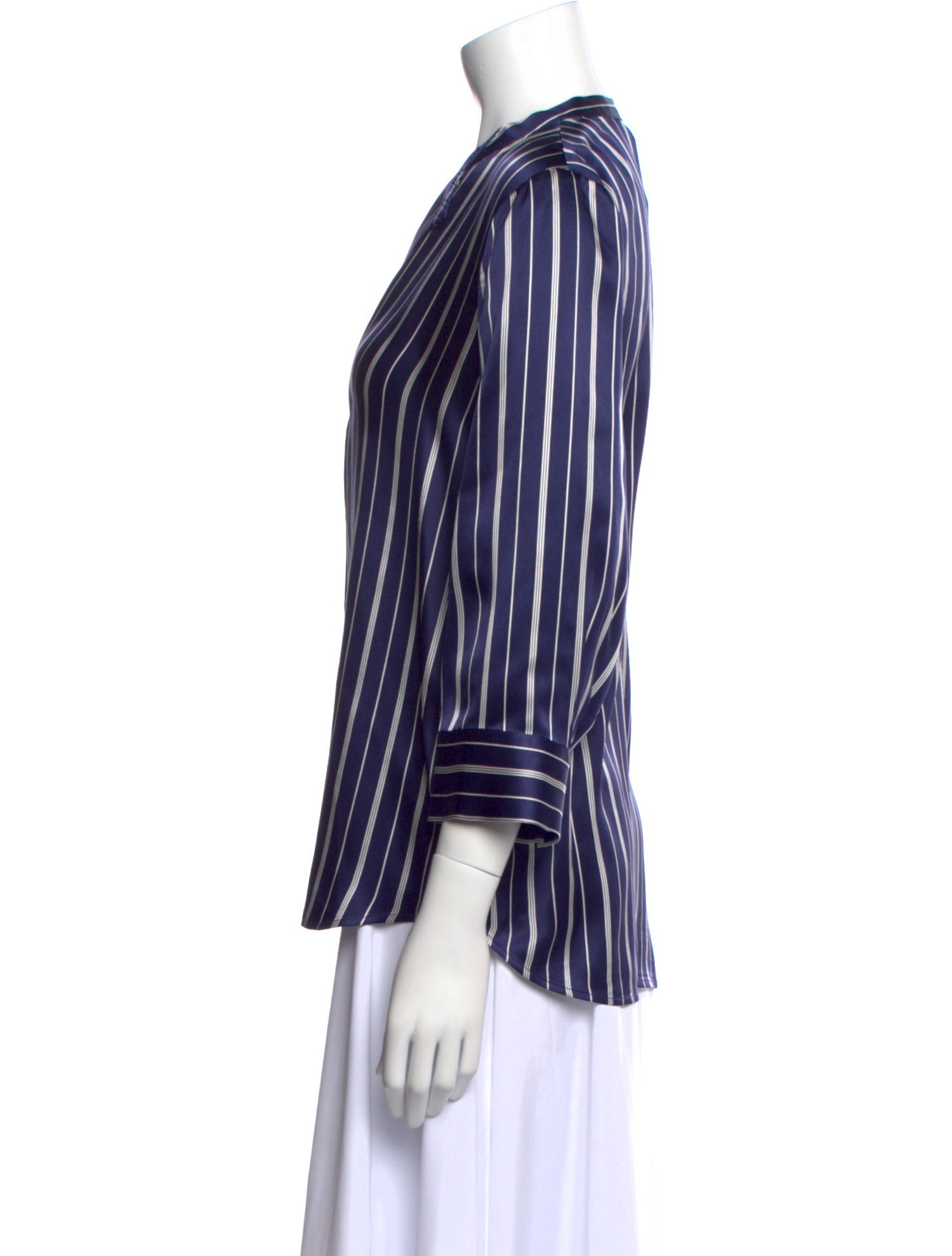 L'Agence Silk Striped Blouse