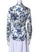 L'Agence Silk Printed Button-Up Top