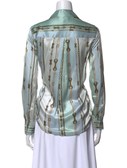 L'Agence Silk Printed Button-Up Top