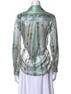 L'Agence Silk Printed Button-Up Top