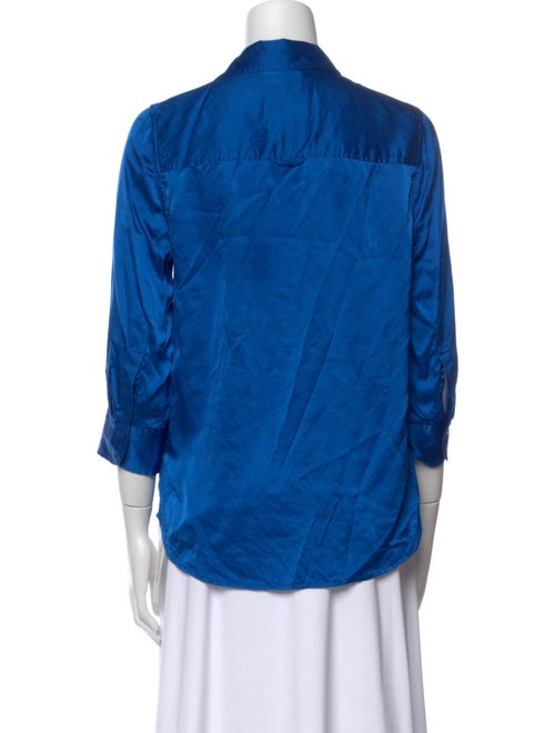 L'Agence Silk V-Neck Button-Up Top