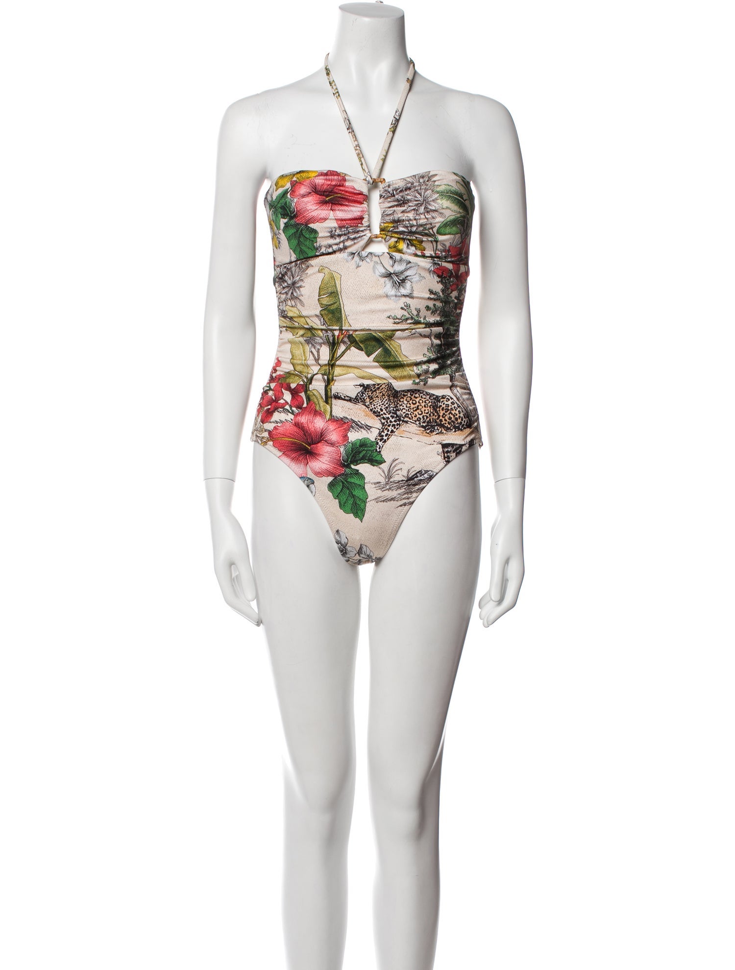 L'Agence Printed Keyhole Accent One-Piece w/ Tags