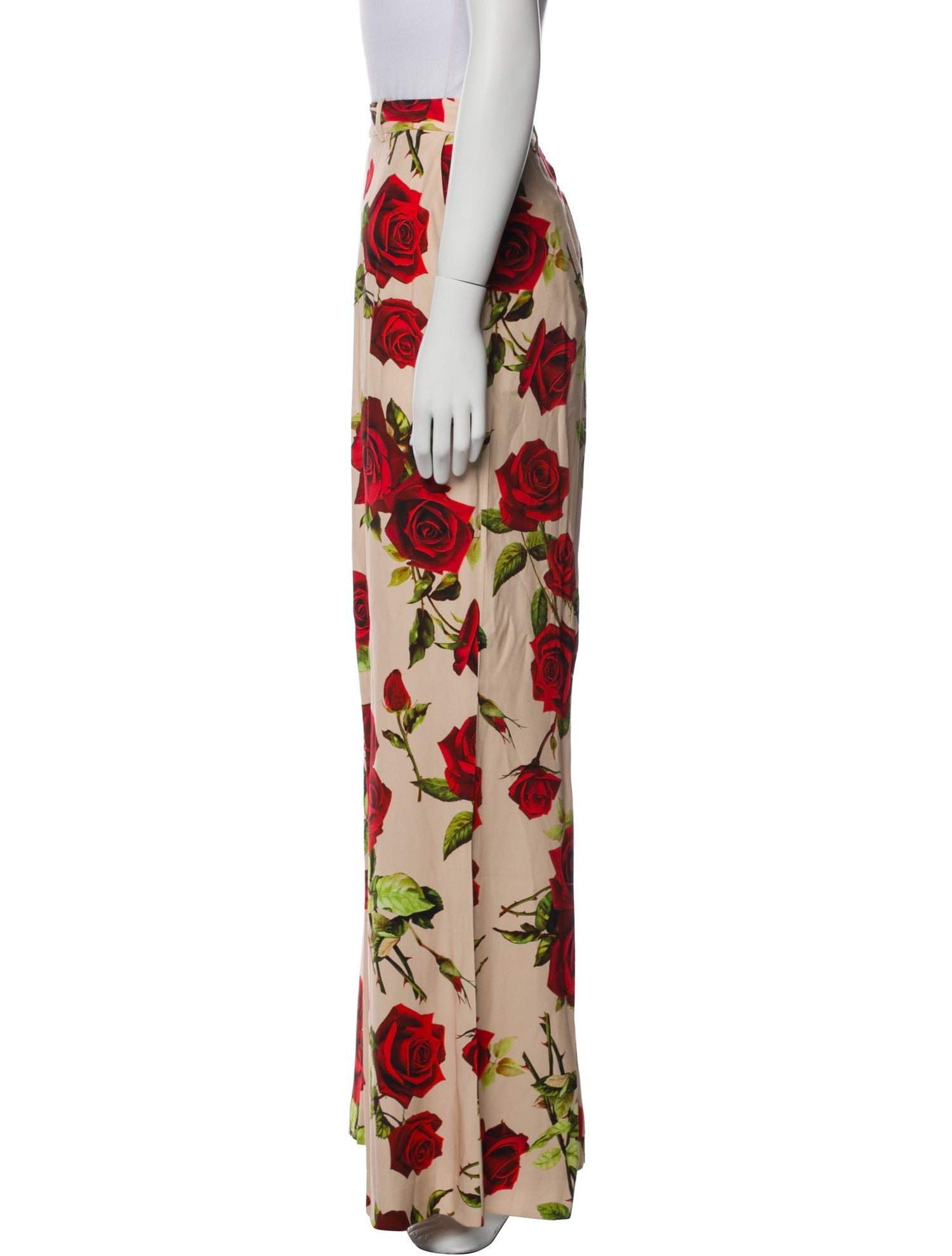 L'Agence Floral Print Wide Leg Pants