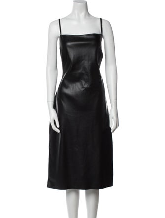 L'Agence Square Neckline Midi Length Dress