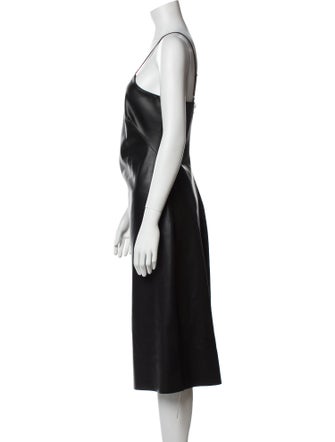 L'Agence Square Neckline Midi Length Dress