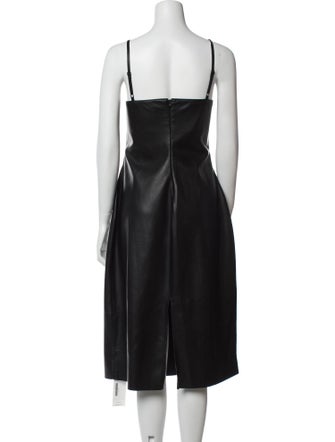 L'Agence Square Neckline Midi Length Dress