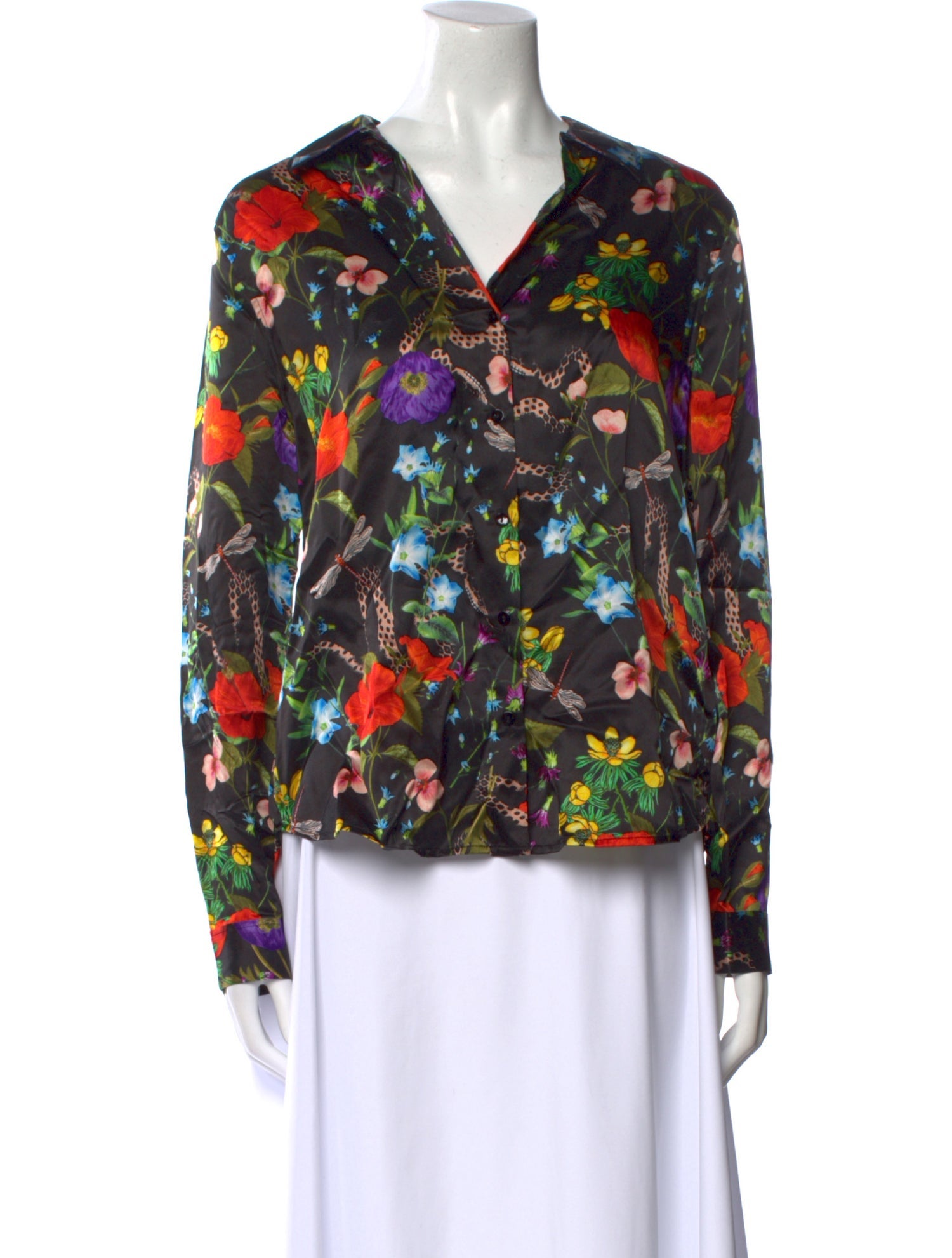 L'Agence Silk Floral Print Blouse