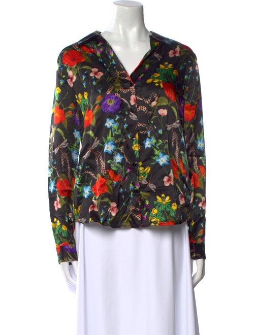 L'Agence Silk Floral Print Blouse