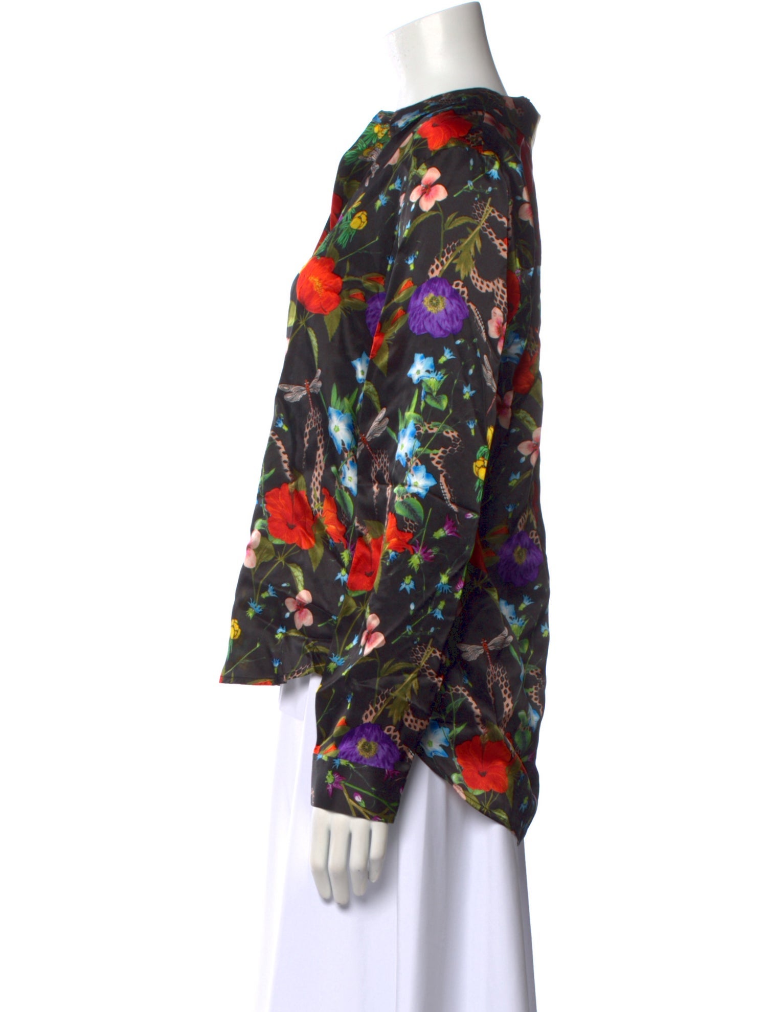 L'Agence Silk Floral Print Blouse