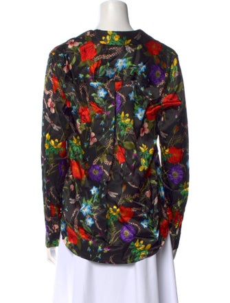 L'Agence Silk Floral Print Blouse