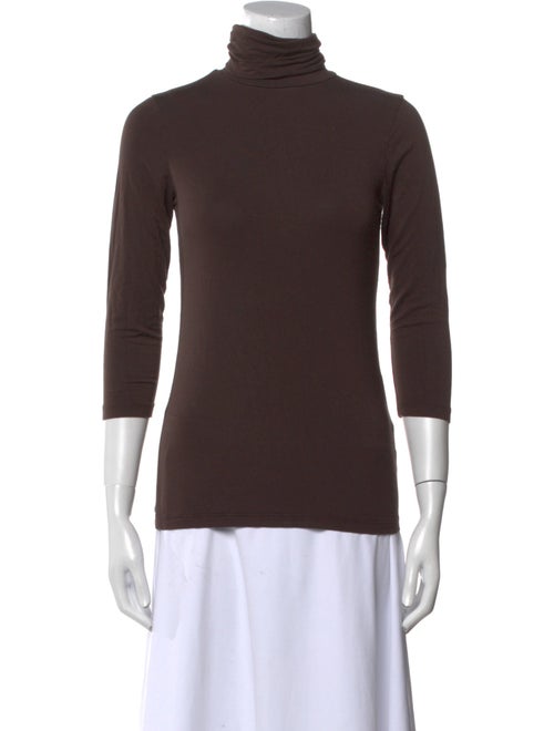 L'Agence Linen Turtleneck Top