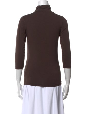 L'Agence Linen Turtleneck Top