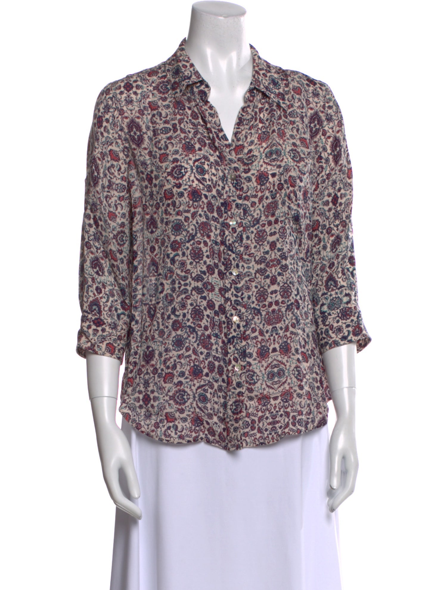 L'Agence Silk Printed Blouse