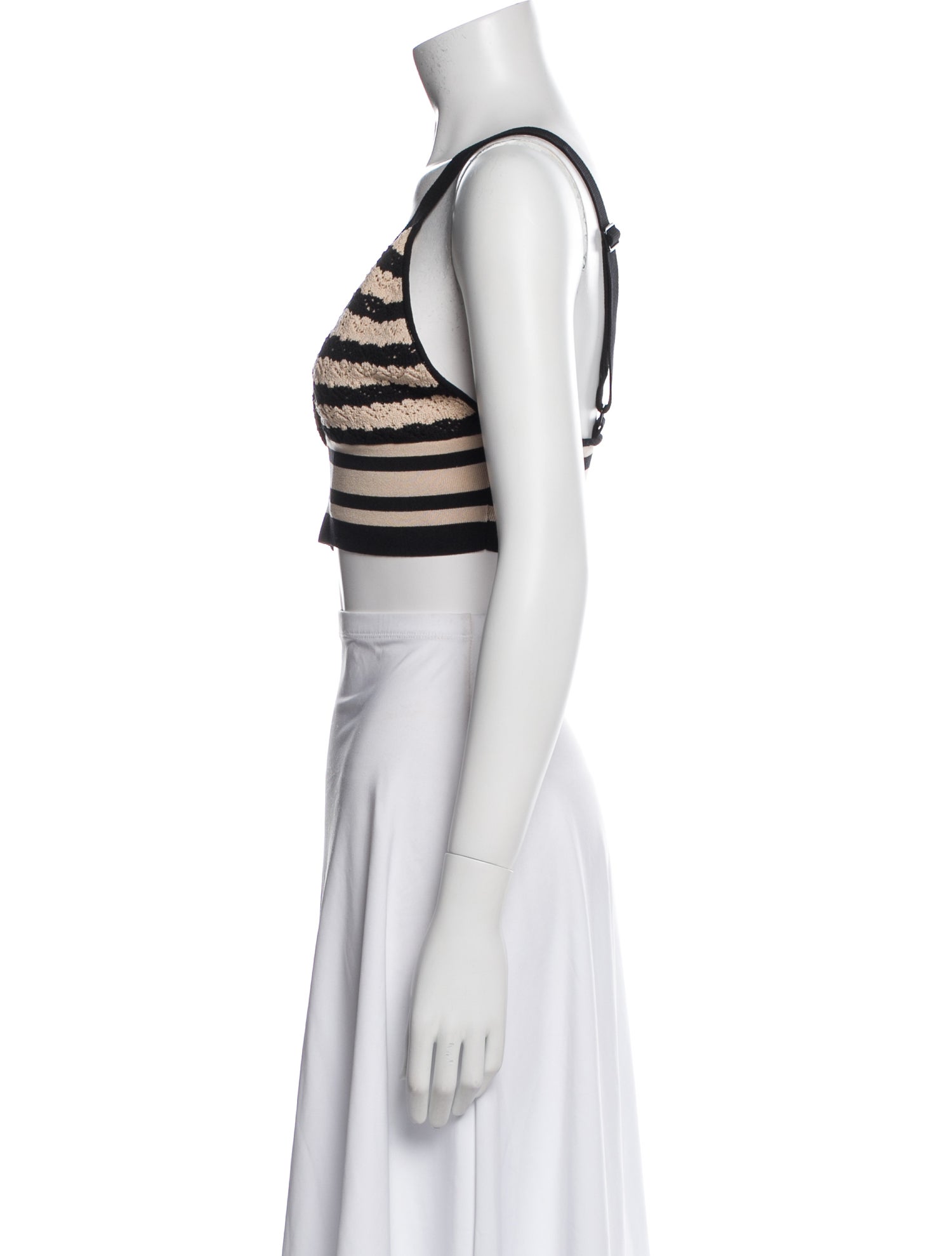 L'Agence Striped V-Neck Crop Top w/ Tags