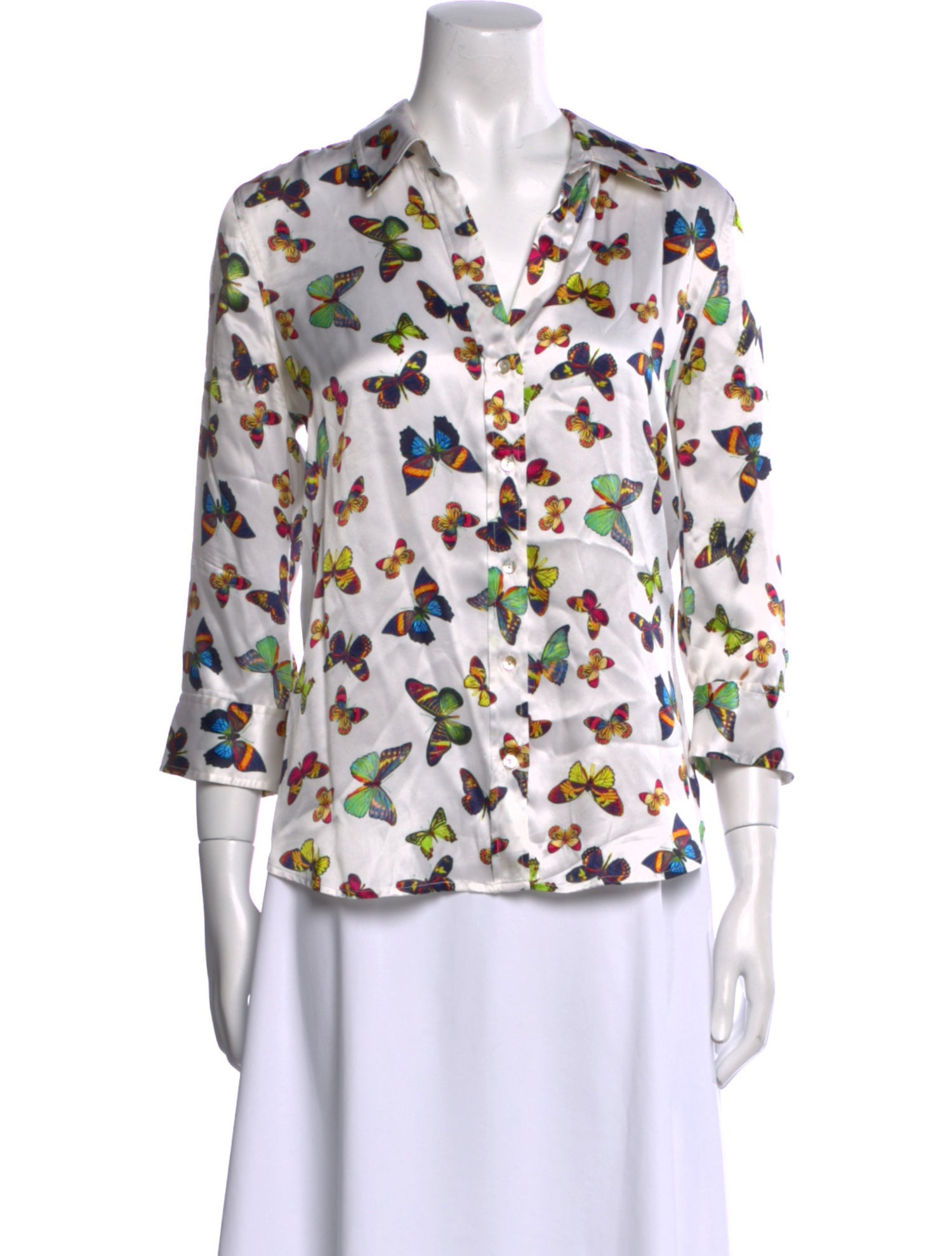 L'Agence Silk Floral Print Blouse